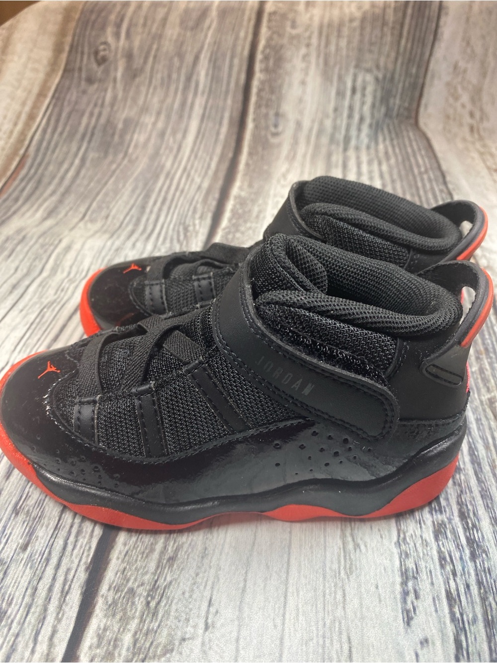 Nike Air Jordan Kids Basketball Shoes Black Red Size